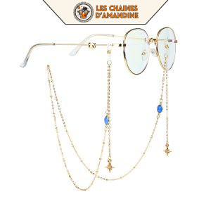 bijoux pour branches de lunettes bleu