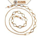 chaines lunettes or losange